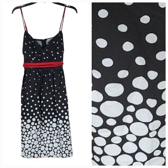 Trixxi Francesca's Black Polka Dot Pin Up Dress Sleeveless Babydoll Sundress - Picture 1 of 7